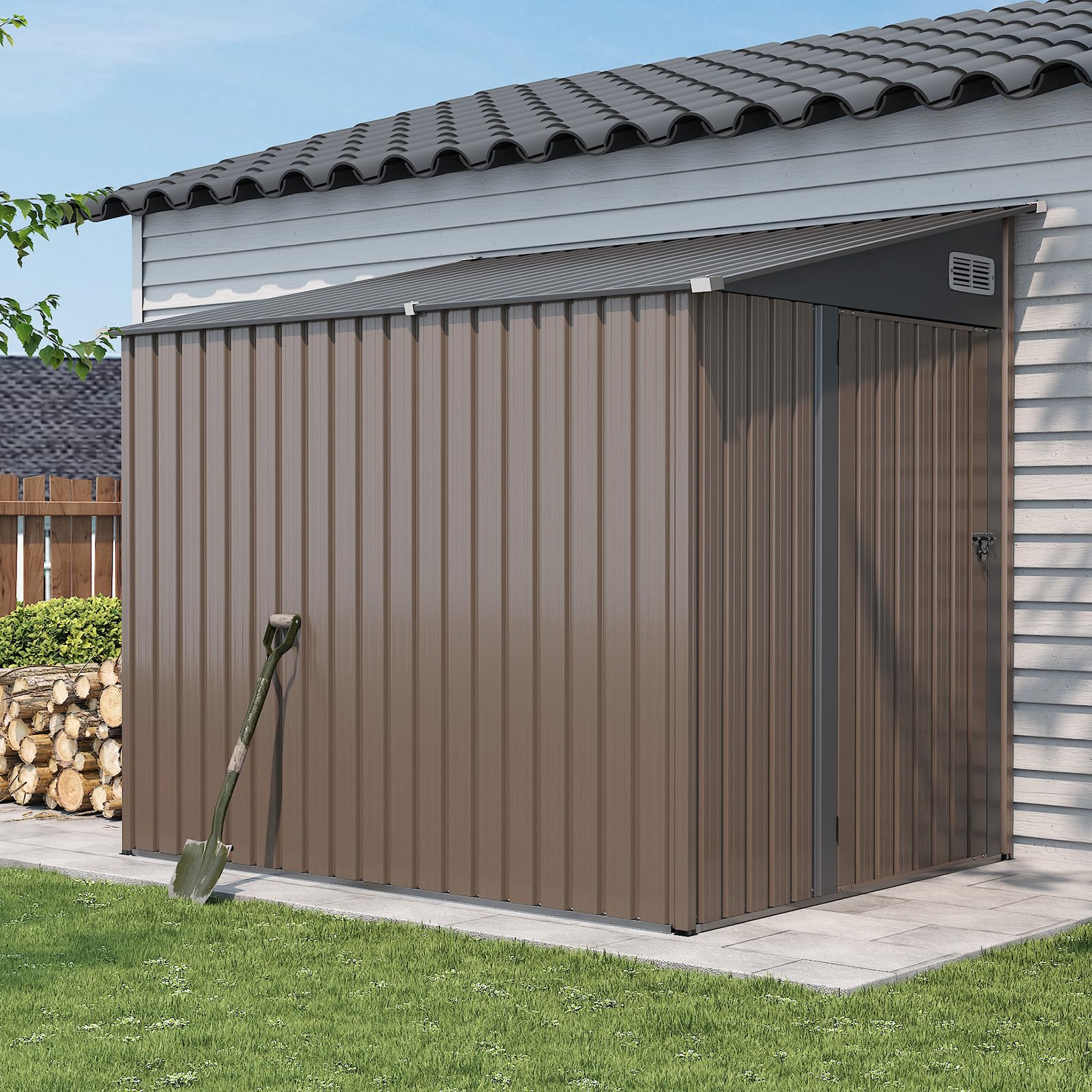 Amazon.com : Aoxun 7x5 FT Lean to Shed Garden Metal Storage Shed